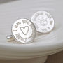 Personalised 'Love You Because' Silver Cufflinks, thumbnail 1 of 5