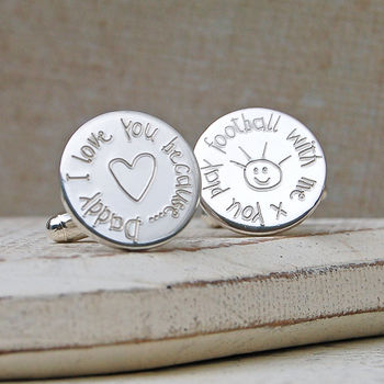 Personalised 'Love You Because' Silver Cufflinks, 2 of 5