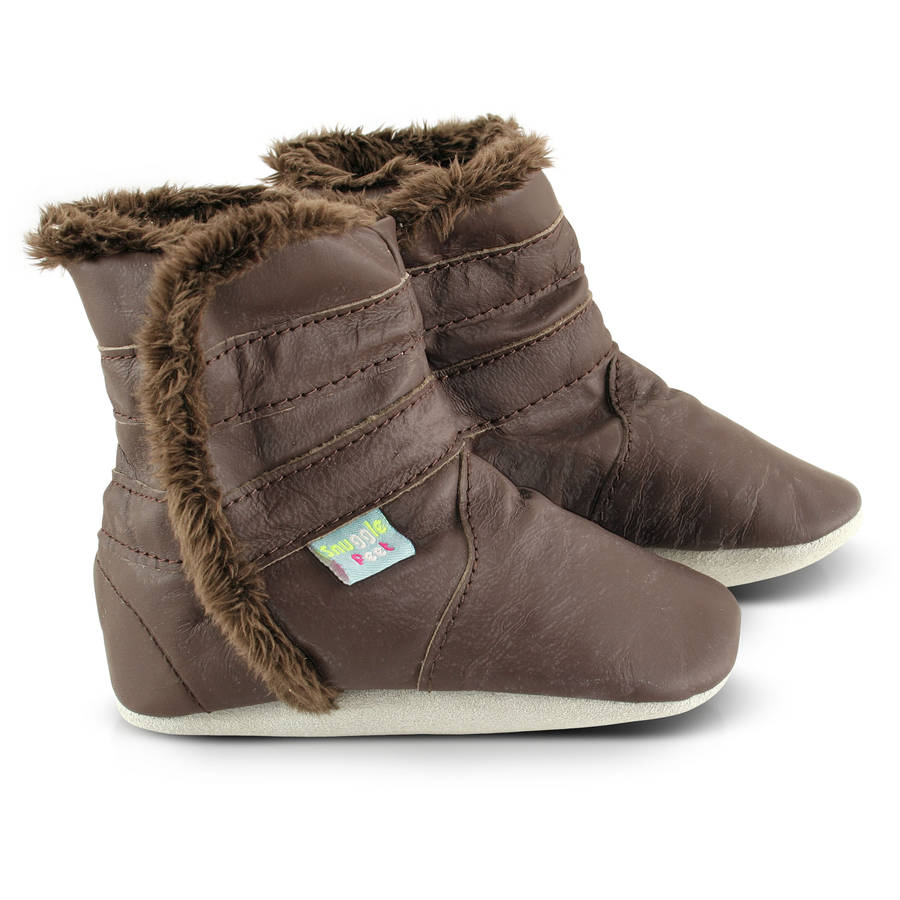 classic soft leather baby boots by snuggle feet