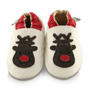 christmas reindeer soft leather baby shoes by snuggle feet ...