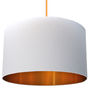 White Cotton Lampshades With Copper Or Gold Lining, thumbnail 1 of 10
