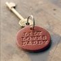 Personalised Handstamped Leather Round Keyring, thumbnail 2 of 4