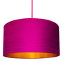 Hot Pink Silk Lampshades With Copper Or Gold Lining, thumbnail 1 of 5
