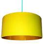Acid Yellow Cotton Lampshades With Gold Lining, thumbnail 1 of 9