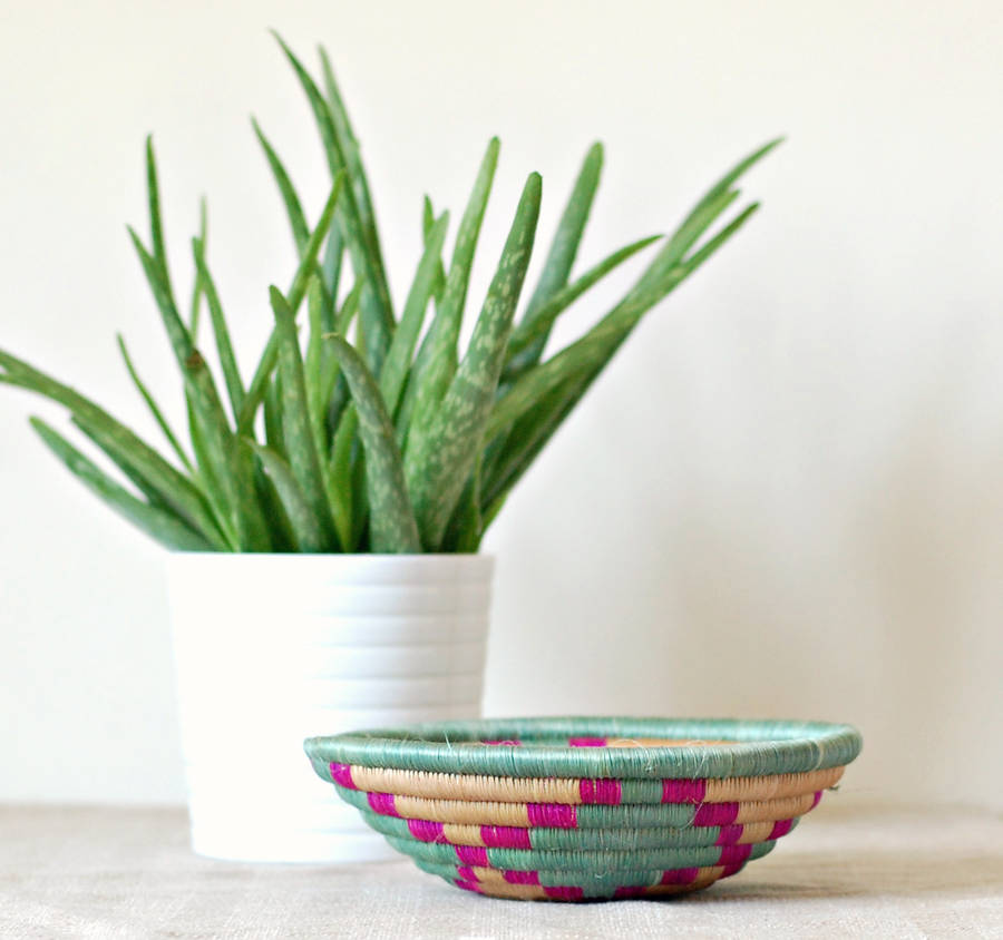 African Violet Woven Basket By Happy Piece