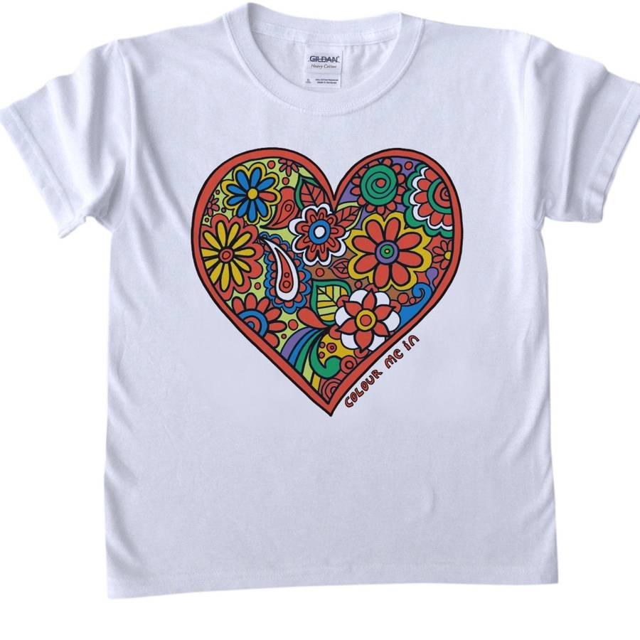 colour in childrens heart t shirt by pink pineapple home & gifts ...