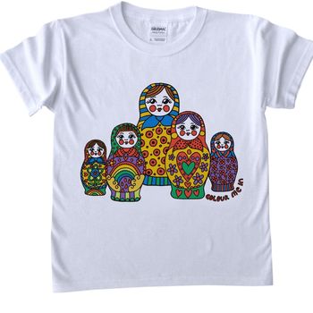 Colour In Childrens Russian Doll T Shirt, 2 of 5