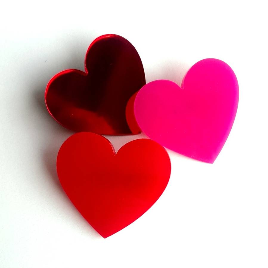 Download Acrylic Love Heart Brooch By Twiggd | notonthehighstreet.com