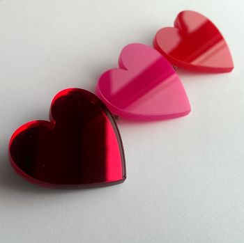 Acrylic Love Heart Brooch, 2 of 5