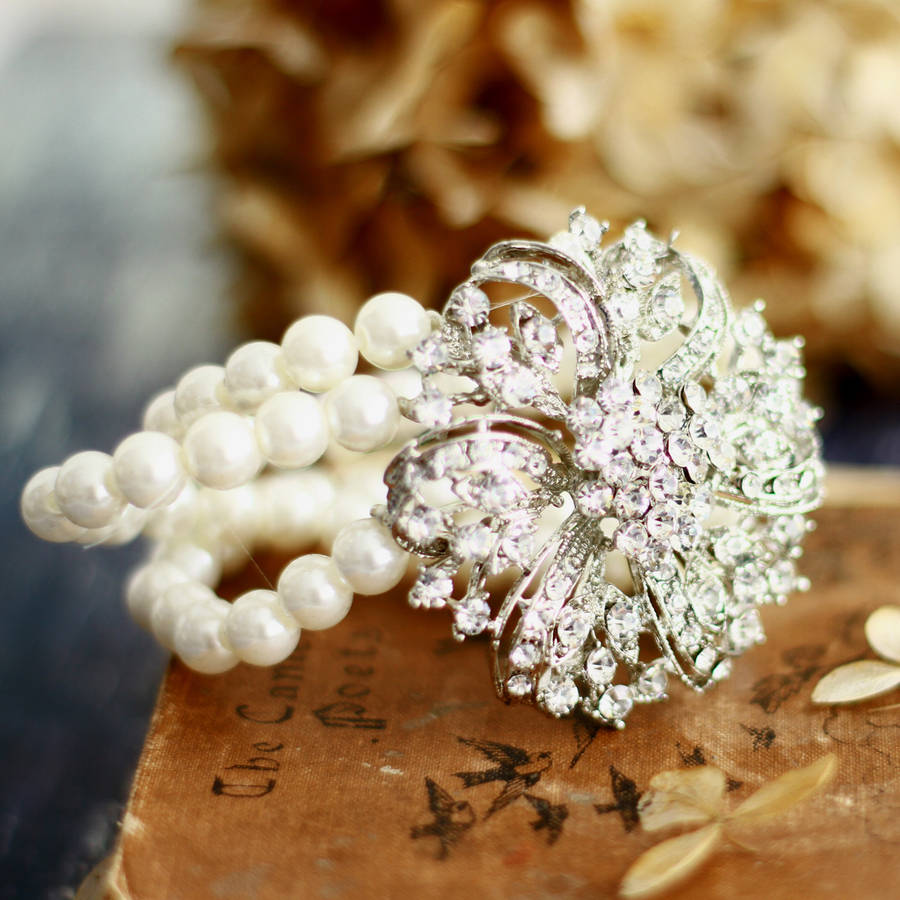 personalised pearl bride or bridesmaid bracelet by 2by2 creative