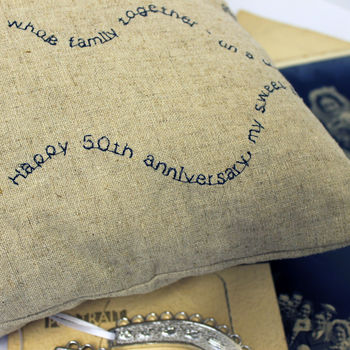 Golden Wedding 50th Anniversary Gifts Cushion, 2 of 7