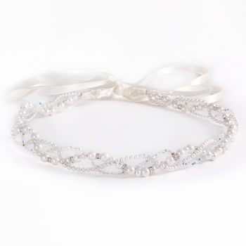 Crystal And Pearl Wedding Forehead Band 'Clemency', 2 of 2