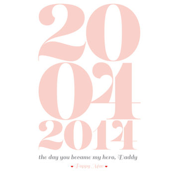 Personalised Father's Day Memorable Date Print, 3 of 5