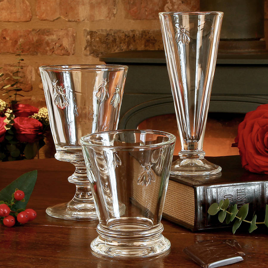 luxury honey bee flute, wine glass and tumbler by dibor