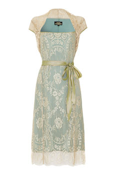 Lace Occasion Dress With Forties Neckline In Platinum, 3 of 5