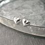 Sterling Silver Heart Stud Earrings, thumbnail 3 of 8