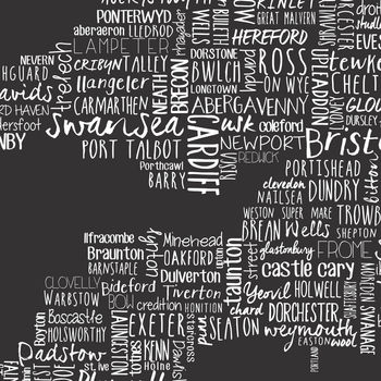 UK Places Typographic Map Print, 7 of 11