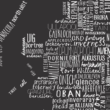 UK Places Typographic Map Print, 8 of 11