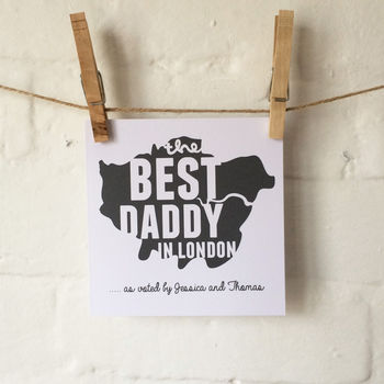 Personalised Best Daddy County Map Card, 2 of 4