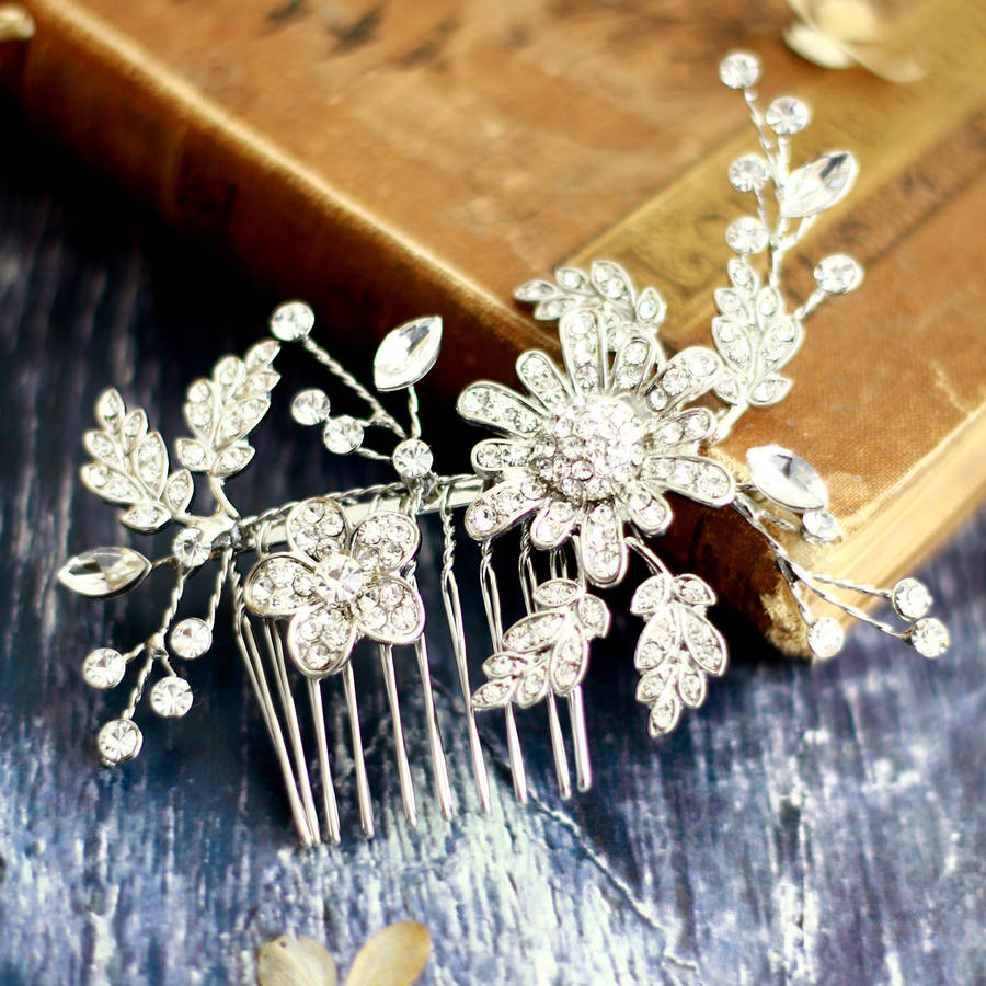 personalised bride or bridesmaid hair comb by natalie ryan design