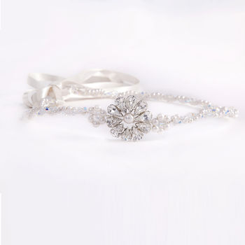 Crystal And Pearl Wedding Forehead Band 'Marianne', 2 of 2
