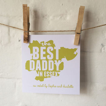 Personalised Best Daddy County Map Card, 3 of 4