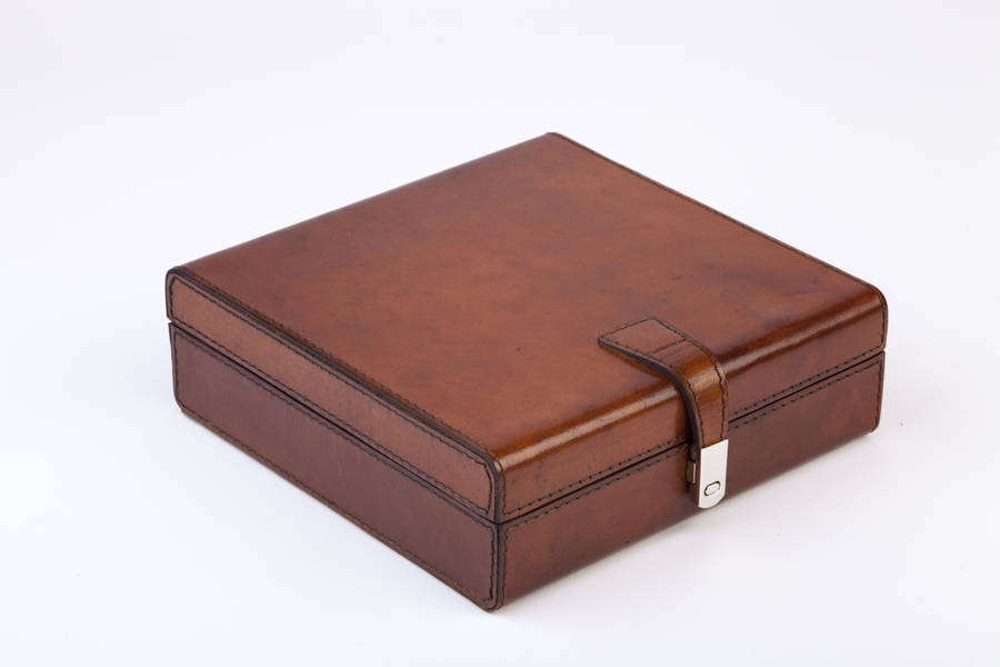 Square Leather Jewellery Box By Life of Riley