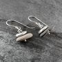 Beach Pebble And Silver Stack Earrings, Short, thumbnail 2 of 2