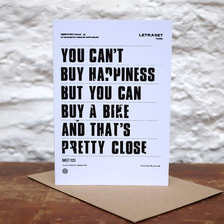 'You Can't Buy Happiness' Greetings Card