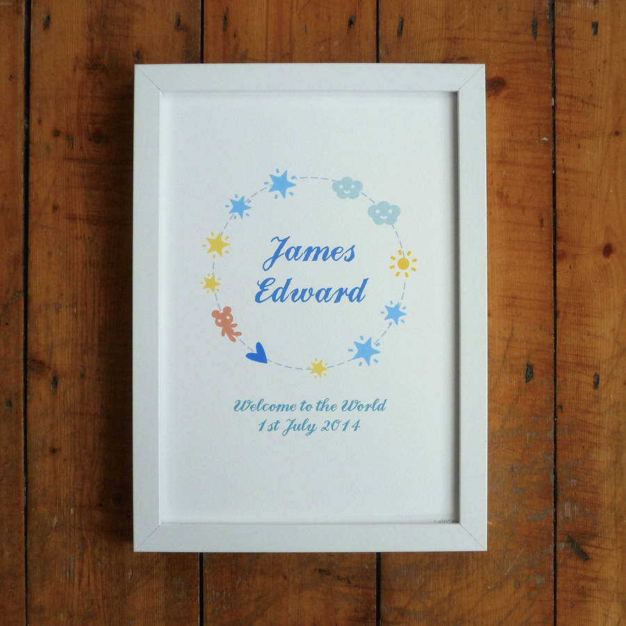 personalised baby boy circle print by arbee | notonthehighstreet.com