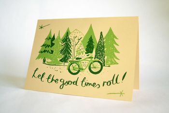 'Good Times Roll Hand Printed Card, 3 of 4