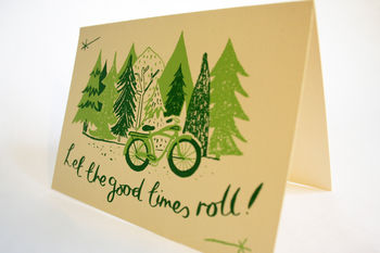 'Good Times Roll Hand Printed Card, 4 of 4