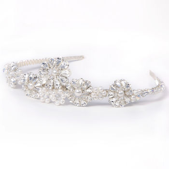 Crystal And Pearl Wedding Tiara 'Lucille', 2 of 2