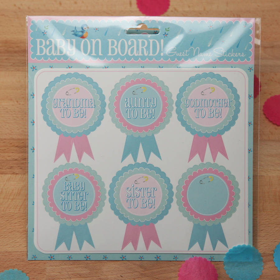 baby shower guest name stickers by postbox party