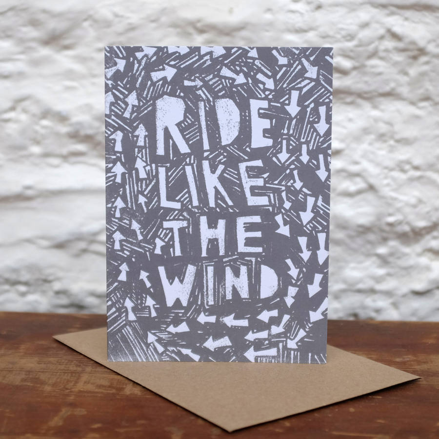 'Ride Like The Wind' Greetings Card