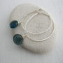 Blue Gemstone Hoop Earrings, thumbnail 1 of 3