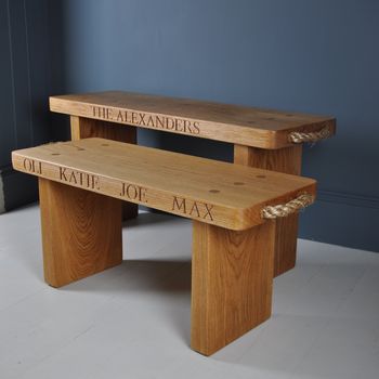 Personalised Solid Oak Bench, 4 of 12