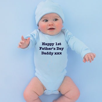Personalised 'Happy 1st Father's Day' Babygrow, 3 of 9