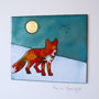 Fox In Moonlight Enamel And Copper Wall Hanging, thumbnail 1 of 6