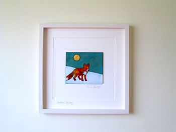 Fox In Moonlight Enamel And Copper Wall Hanging, 3 of 6