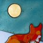 Fox In Moonlight Enamel And Copper Wall Hanging, thumbnail 6 of 6