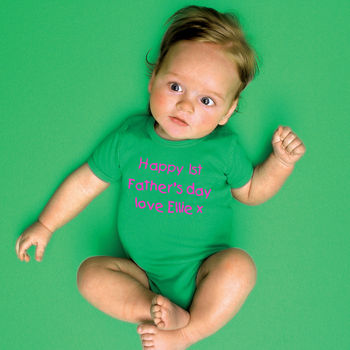 Personalised 'Happy 1st Father's Day' Babygrow, 4 of 9