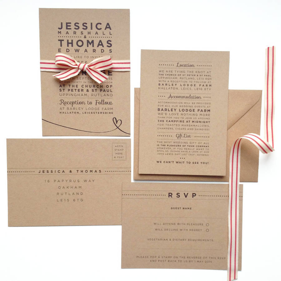 Henley Rustic Kraft Wedding Stationery Set By Megan Claire