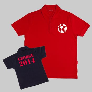 Matching Dad And Child Football Polo Shirts, 2 of 11