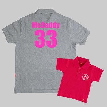 Matching Dad And Child Football Polo Shirts, 3 of 11