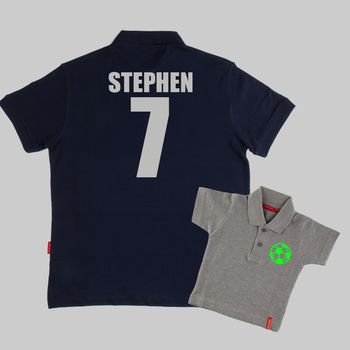 Matching Dad And Child Football Polo Shirts, 5 of 11