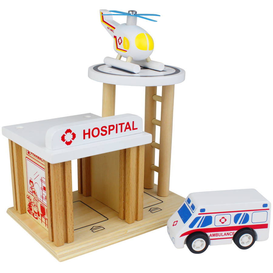 Wooden Hospital Playset By Bee Smart