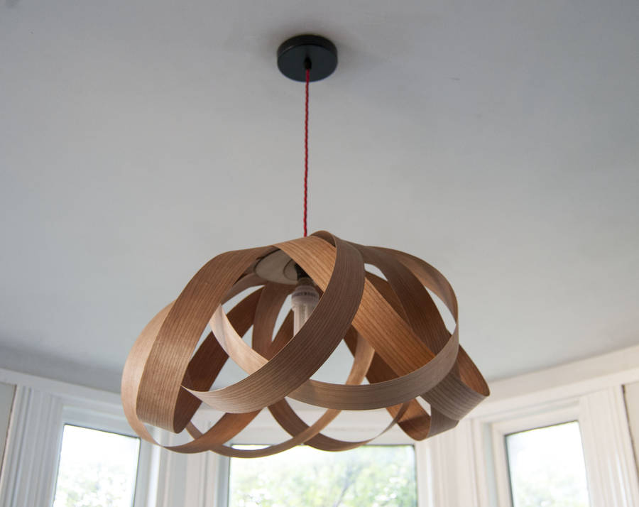 Wooden Daisy Pendant Lampshade By Ella, Wooden Ceiling Light Shades Uk