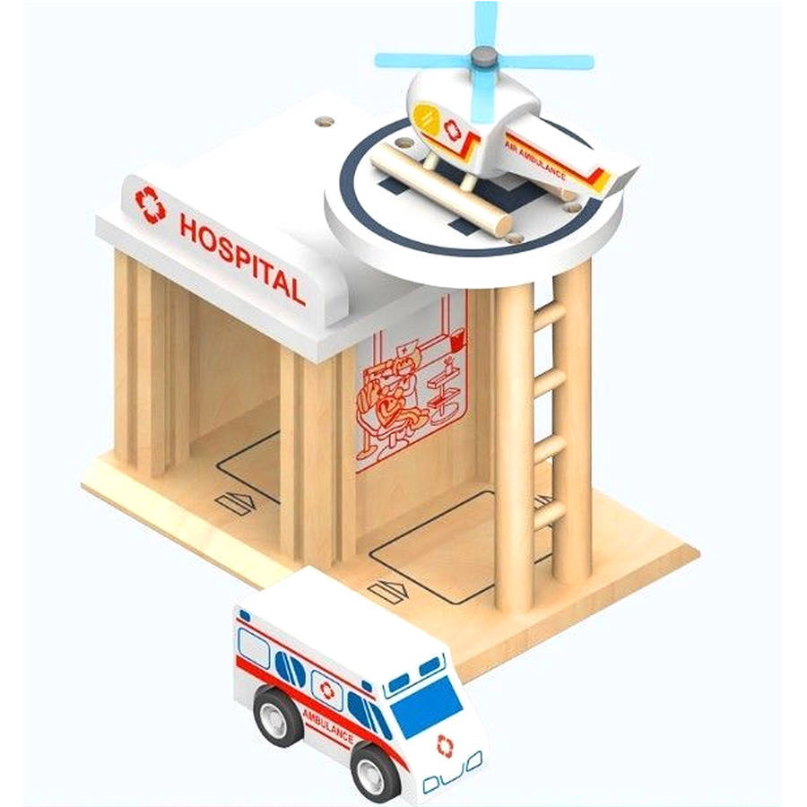 Wooden Hospital Playset By Bee Smart