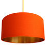 Tangerine Orange Lampshades With Copper Or Gold Lining, thumbnail 1 of 11